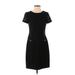 Tommy Hilfiger Casual Dress - Party Crew Neck Short sleeves: Black Print Dresses - Women's Size 4