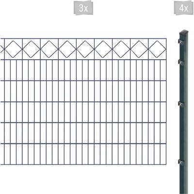 Doppelstabmattenzaun ARVOTEC "EXCLUSIVE 120 zum Einbetonieren "Karo" mit Zierleiste", grau (anthrazit), H:120cm, Stahl, 