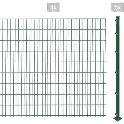 Doppelstabmattenzaun ARVOTEC "ESSENTIAL 183 zum Aufschrauben", grün (dunkelgrün), H:183cm, Stahl, Kunststoff, Zaunelemen