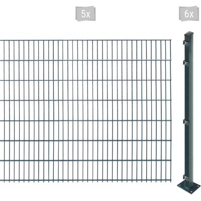 Doppelstabmattenzaun ARVOTEC "EASY 143 zum Aufschrauben", grau (anthrazit), H:143cm, Stahl, Kunststoff, Zaunelemente, Za