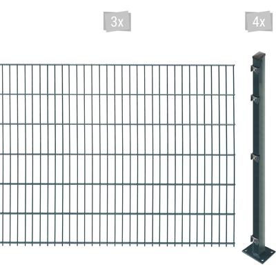 Doppelstabmattenzaun ARVOTEC "EASY 123 zum Aufschrauben", grau (anthrazit), H:123cm, Stahl, Kunststoff, Zaunelemente, Za