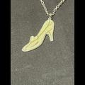 Disney Jewelry | Disney Cinderellas Shoe 16" Necklace Silvertone | Color: Blue | Size: Os