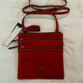 Dooney & Bourke Bags | Dooney & Bourke North/South Triple Zip Red Leather Cross Body Bag Nwt | Color: Red | Size: Os