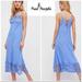 Free People Dresses | Free People Intimately 100% Cotton Lace Tie Back Blue Womens Midi Dress, Size S | Color: Blue | Size: S