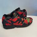 Adidas Shoes | Adidas Tennis Shoes Torsion Zx Flux Black Red Roses Sneaker Aq4752 Women’s 8.5 | Color: Black/Red | Size: 8.5