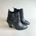 Coach Shoes | Coach Westyn Black Genuine Leather Western Ankle Boots Size 8.5 | Color: Black | Size: 8.5