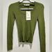 Zara Tops | Free W/ Purchase Nwt Zara Ribbed Long-Sleeve Top | Color: Green | Size: M