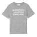 Burberry Shirts & Tops | Burberry Logo Short Sleeve T Shirt Grey White Spellout Youth Size 14 Women Xs | Color: Gray/White | Size: 14b