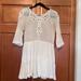 Free People Dresses | Free People Sheer Cream Long-Sleeve Dress Size Small | Color: Cream | Size: S