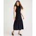 J. Crew Dresses | J Crew Smocked Drop-Waist Midi Dress Cotton Poplin Black | Color: Black | Size: Xxs