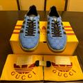 Gucci Shoes | New Gucci X Adidas Gazelle Gg Logo Blue Sneaker Shoes Uk 13 / Us 13.5 | Color: Blue | Size: 13.5