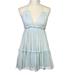 Free People Dresses | Free People Sz Large 100 Degrees Mint Halter Mini Dress Boho Beachy Coquette | Color: Blue/Green | Size: L