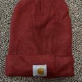 Carhartt Accessories | Carhartt Beanie Hat Knit One Size Adult Warm Winter Cap W Logo Red | Color: Red | Size: Os