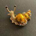 Anthropologie Jewelry | Anthropologie Yellow Snail Brooch With Crystals | Color: Gold/Yellow | Size: Os