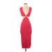 MICHAEL Michael Kors Cocktail Dress - Bodycon Plunge Sleeveless: Red Print Dresses - Women's Size X-Small