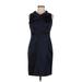Lavender Label by Vera Wang Casual Dress - Party High Neck Sleeveless: Blue Solid Dresses - Women's Size 6