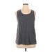Active by Old Navy Active Tank Top: Gray Color Block Activewear - Women's Size X-Large