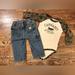 Carhartt Matching Sets | 12 Month Carhartt Jeans And Camo Long Sleeve Onesie | Color: Blue/Green | Size: 9-12mb