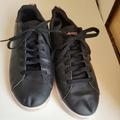 Adidas Shoes | Adidas Black Leather Women's Sneaker Size 9.5 | Color: Black/Pink | Size: 9.5