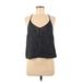 Kendall & Kylie Sleeveless Blouse: Black Print Tops - Women's Size Medium