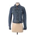 New York & Company Denim Jacket: Short Blue Print Jackets & Outerwear - Women's Size X-Small
