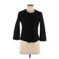 Ann Taylor Jacket: Short Black Print Jackets & Outerwear - Women's Size 8