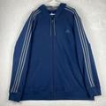 Adidas Jackets & Coats | Adidas Jacket Mens 3xlt Navy Blue Full Zip Long Sleeve Hooded Jacket Casual | Color: Blue | Size: 3xlt