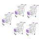 HEMOTON 5pcs Mini Shopping Cart Dolls Accessories Doll Toy Toys Stroller for Display a Small Cart Doll Stroller Small Shopping Cart Metal Tie Rod Purple Abs