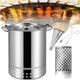 MAYFABD BBQ Hanging Stove Charcoal Barrel BBQ Grill BBQ Hanging Stove Stainless Steel BBQ Grill Mesh Barrel with 20pcs Kabob Skewers Rolling Grilling Basket Camping Barbecue Rack,28PCS,Double Layer