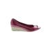 Cole Haan Wedges: Burgundy Solid Shoes - Women's Size 9 1/2 - Peep Toe