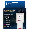 Woungzha Compatible Ink Cartridge 727 300ML High Yield Replacement for HP DesignJet T1500 T2500 T2530ps T3500 T920 T930 T930 T1530 Postscript Printers (1 Magenta)