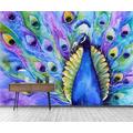 Abstract Watercolour Peacock Child Decoration Mural Custom 3D Wallpaper Paste Living Room The Wall for Bedroom-300cm×210cm