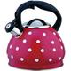 Whistling Tea Kettle for Stove Top Camping Kettles for Boiling Water Stainless Steel Whistling Kettle with Handle Gas Stove Top Kettle with Ergonomic Handle(Color:Red;Size:3L) (Red 3L)