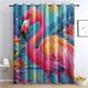 zcwl Flamingo Curtains for Bedroom Living Room, Colorful Bird Patterned Blackout Curtains, Thermal Insulated Eyelet Curtain, 108 Drop Window Treatments Drapes, 90x108 Inch (W x L), 2 Panels