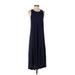 Sweaty Betty Casual Dress - High/Low Crew Neck Sleeveless: Blue Solid Dresses - Women's Size Small