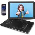 FAXIOAWA 22" Portable DVD Player with 16'' Large 16:9 LCD Swivel Screen,HD TV Game Players, Support 1080P Video, SD Card/USB/AV-in/AV-Out,MP4, Sync Screen
