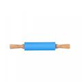 Rolling Pin Non-Stick Rolling Tool Silicone Roller Wooden Rolling Pin for Baking Needs (Color : Blue, Size : 38cm)