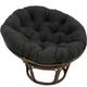 Cushions Papasan Chair Cushion, Cushion Hanging Egg Chair Folding Garden Sofa Patio Garden Swing Chair Durable Hanging Chair Cushions Non Slip Tie Ultra Thick Round Chair Pillow ( Color : Black , Size