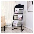 luckxuan Floor-Standing Magazine Rack Newspaper Rack Magazine Rack Bookshelf Files Rack Storage Rack Book Rack Simple Newspaper Storage Rack Metal Floor 3 Tier Black Magazine Display Rack