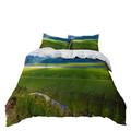 Single Duvet Cover Set Green Duvet Cover Sets Soft Microfibre Duvet Covers Hypoallergenic Duvet Cover Double Washable Zipper Closure Double Duvet Cover with 2 Pillowcases 50x75cm