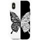 Hülle für iPhone X/XS Black And White Butterfly Floral Phone Cover