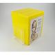 Pos Display Shop Yellow Acrylic Collection Box/Comments Box/Suggestion Box/Ballot Box/Feedback Box with A5 Leaflet Holder + A4 Portrait Poster Holder - PDS9470A4 Yellow