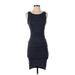 Leith Casual Dress - Bodycon Scoop Neck Sleeveless: Blue Print Dresses - Women's Size X-Small
