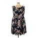 Yellow Star Casual Dress - Party Scoop Neck Sleeveless: Black Floral Dresses - Women's Size 3X