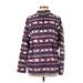 Lands' End Fleece Jacket: Below Hip Purple Jackets & Outerwear - Women's Size Large