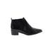 Marc Fisher LTD Ankle Boots: Chelsea Boots Chunky Heel Casual Black Print Shoes - Women's Size 6 1/2 - Almond Toe
