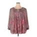 Tommy Hilfiger Long Sleeve Blouse: Pink Paisley Tops - Women's Size 2X - Paisley Wash