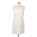 Banana Republic Factory Store Casual Dress - Mini Crew Neck Sleeveless: White Print Dresses - Women's Size 6