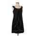 Nanette Lepore Cocktail Dress - Mini Scoop Neck Sleeveless: Black Solid Dresses - Women's Size 2