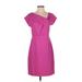 J.Crew Casual Dress - Sheath Cowl Neck Short sleeves: Pink Solid Dresses - Women's Size 4